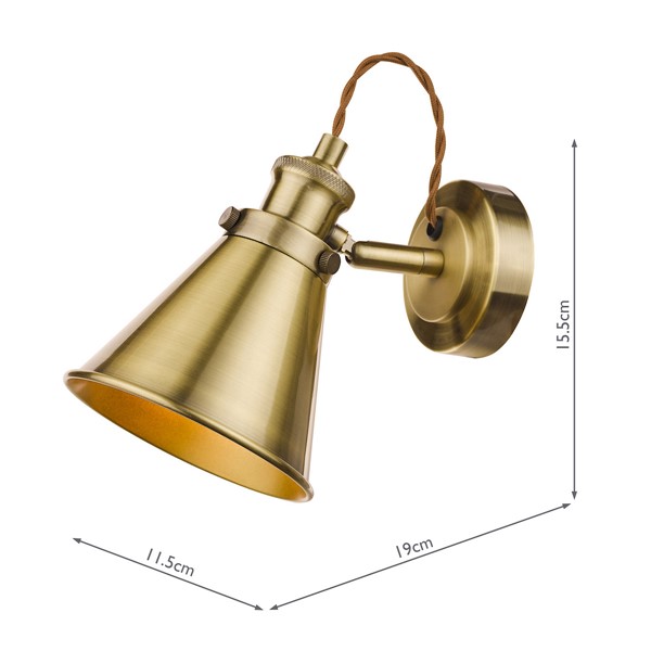(image for) Laura Ashley Rufus Single Spotlight Antique Brass